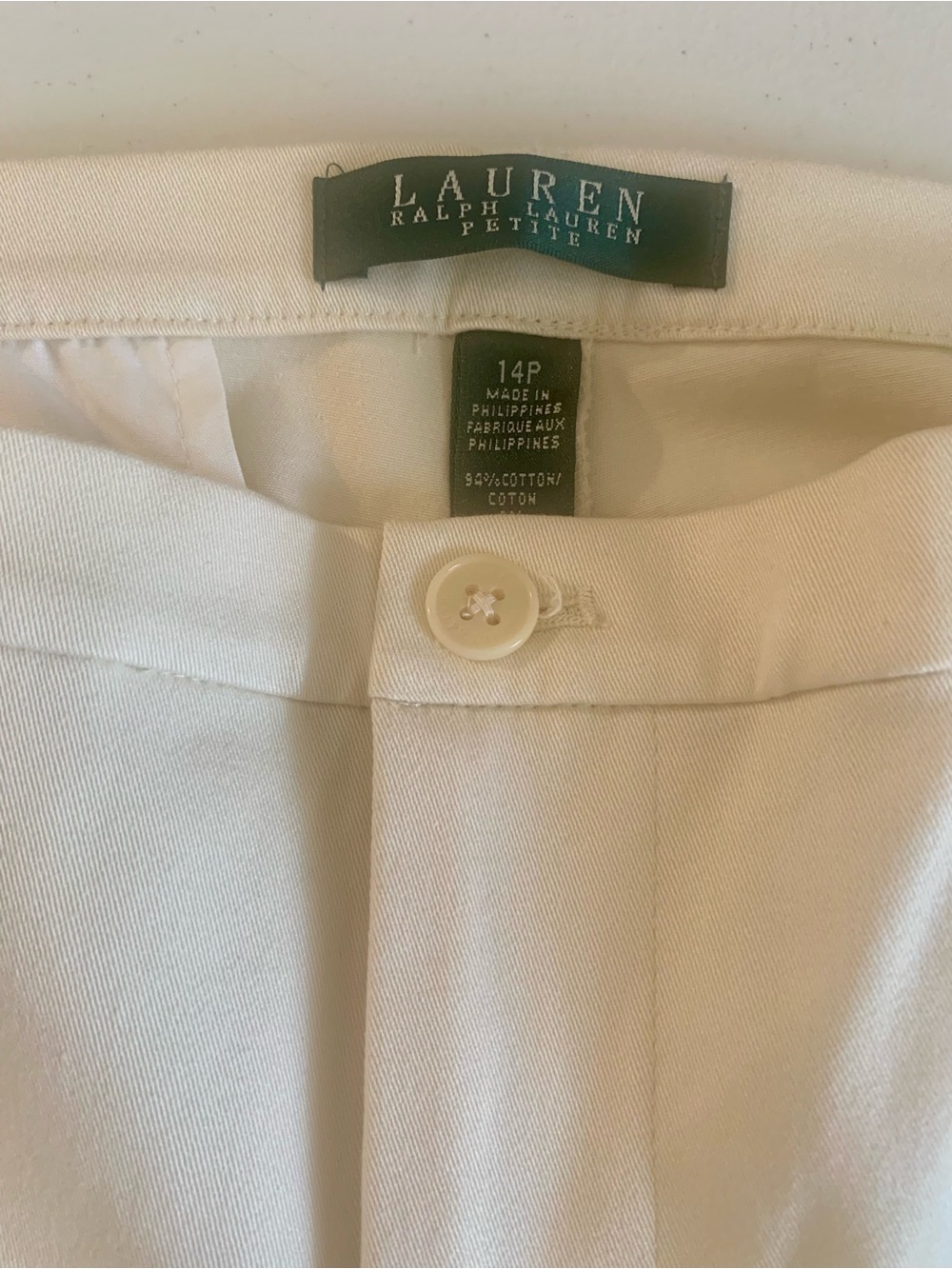Lauren Ralph Lauren Cream Straight-Leg Chinos 94% Cotton - Picture 3 of 8